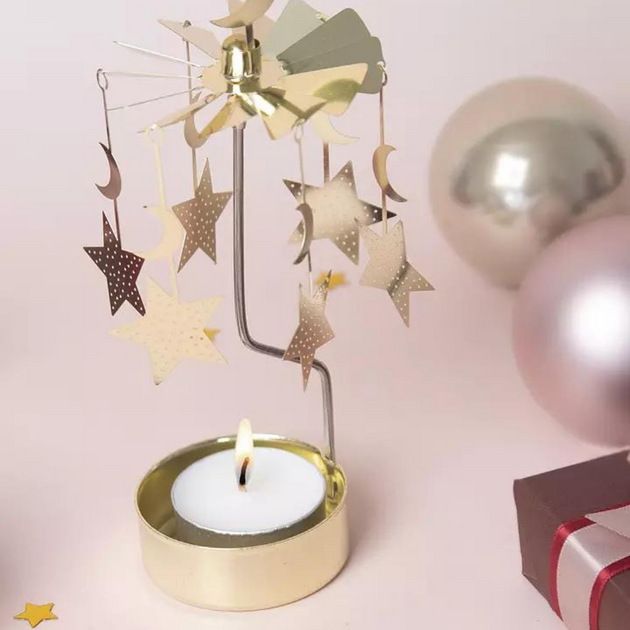 ILajao Carrousel à Bougies Rotatif Pour Bougies Chauffe-plat - Décoration De Noël - Centres De Table - Cadeau De Saint-Valentin Et Pâques (Amour