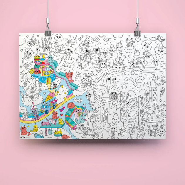 Poster géant à colorier - Happy Life - Plastique créatif