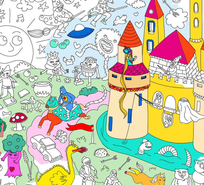 Omy Affiche à colorier XXL - Contes et féérie / Arts et loisirs créatifs –  Comme des enfants
