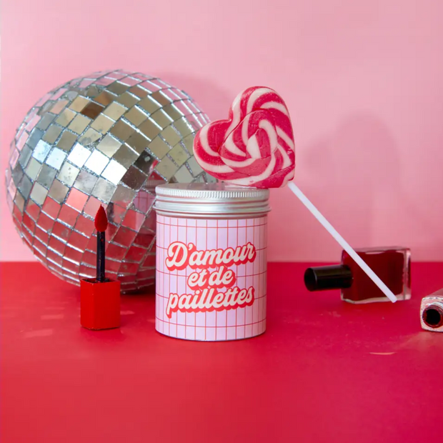 Bougie Artisanale d'Amour et de Paillettes - Margo