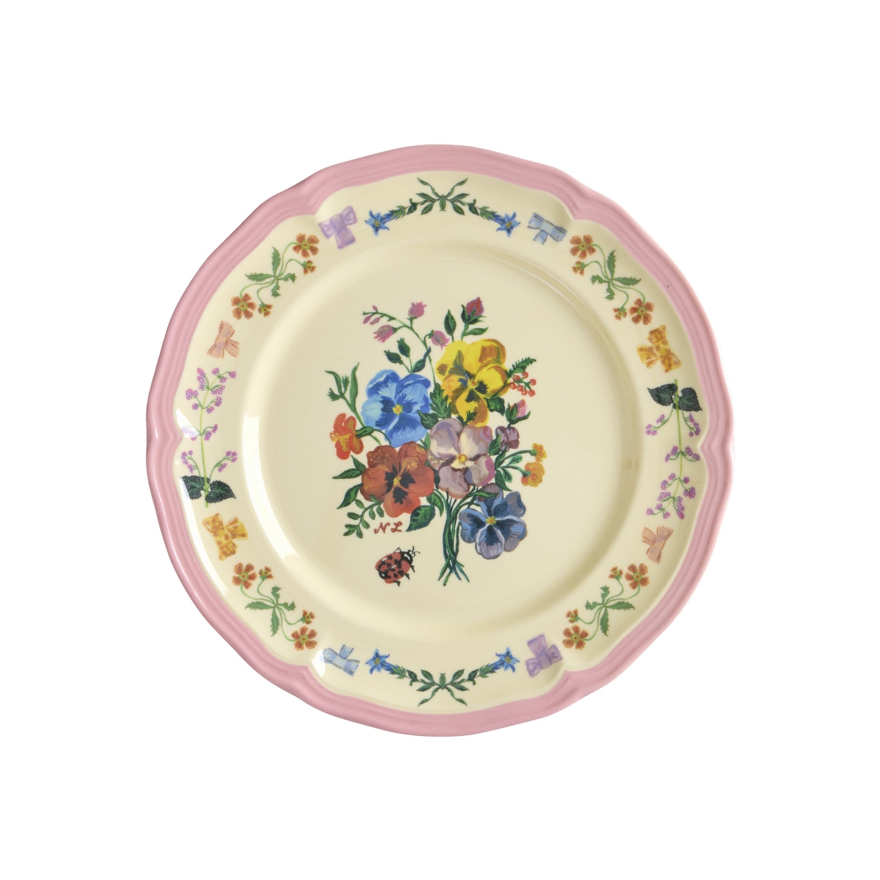 4 Assiettes plates en plastique déco floral LBP/MAGNET 4 Assiettes plates en plastique déco floral LBP/MAGNET