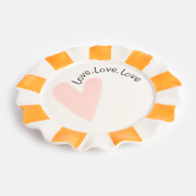 assiette en céramique originale coeur rose message love love love - Caroline Gardner