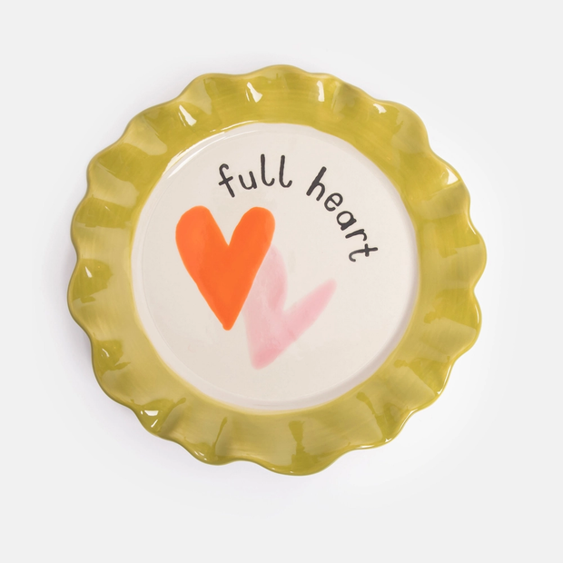 assiette en céramique originale coeur full heart caroline gardner