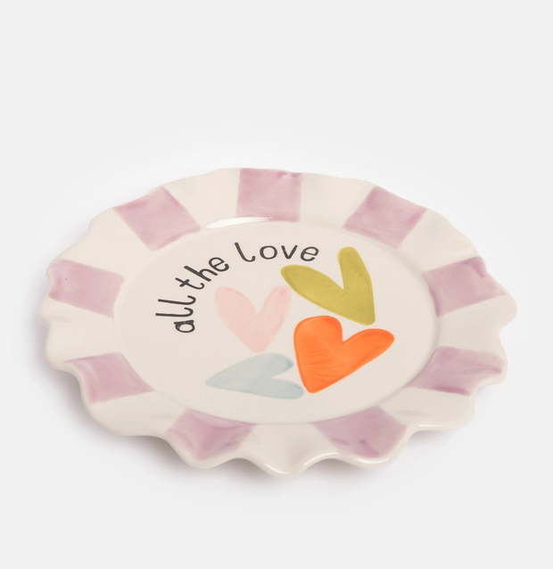 assiette en céramique originale coeur message all the love - Caroline Gardner