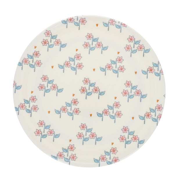 assiette en mélamine motif fleuri cueillette pause goûter Le Petit Souk