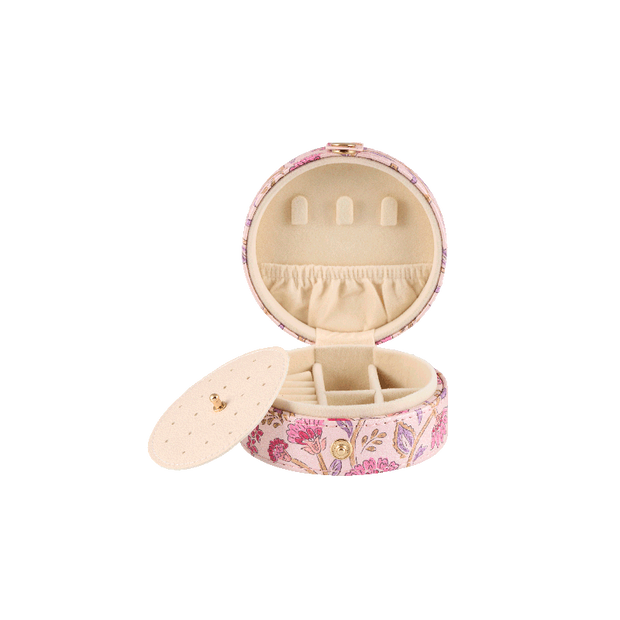 boite à bijoux ronde rose fleurie secret bonne mine - DLP