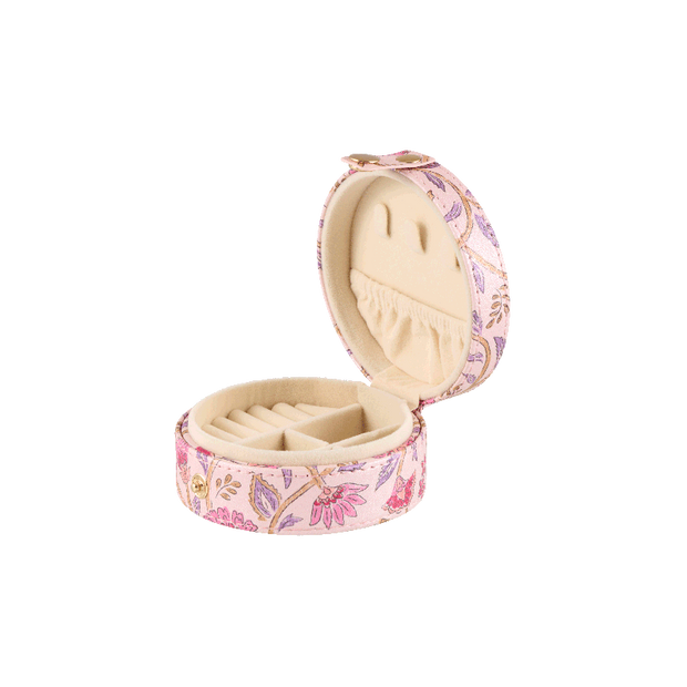 boite à bijoux ronde rose fleurie secret bonne mine - DLP
