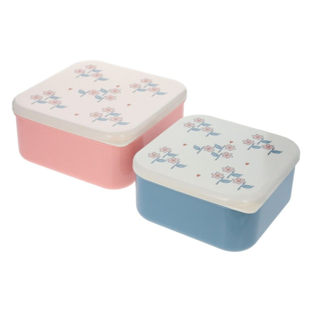 lot de 2 boîtes à goûter motif fleuri cueillette - Pause Goûter Le Petit Souk