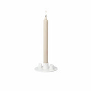 Décoration de Noël : bougeoir blanc en céramique avec empreintes dorées et cadeaux - Rader