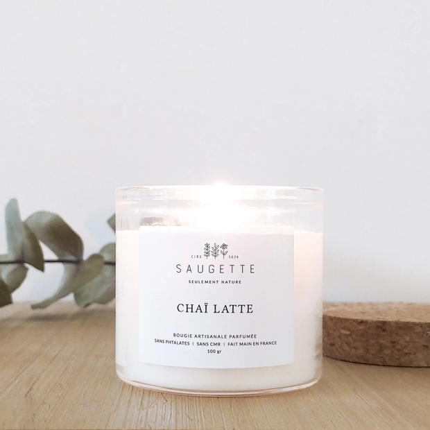 Bougie Chaï Latte Saugette - la Boite à Bonheur