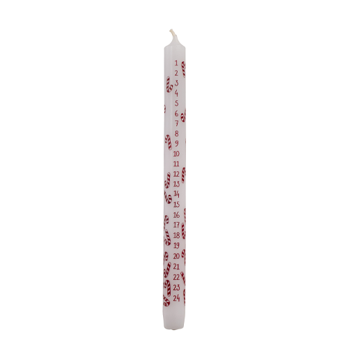 bougie de l'avent chandelier motif sucre d'orge rouge - déco noël