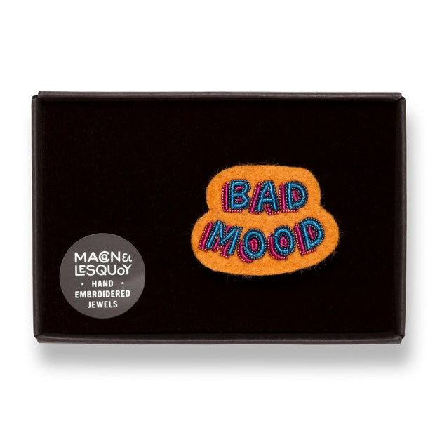 Broche Brodée Bad Mood - Macon Lesquoy - La Boite à Bonheur