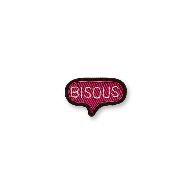 MACON LESQUOY - broche brodée bisous rose fushia - La Boite à Bonheur