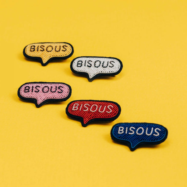 broche brodée macon lesquoy bisous or - La Boite à Bonheur