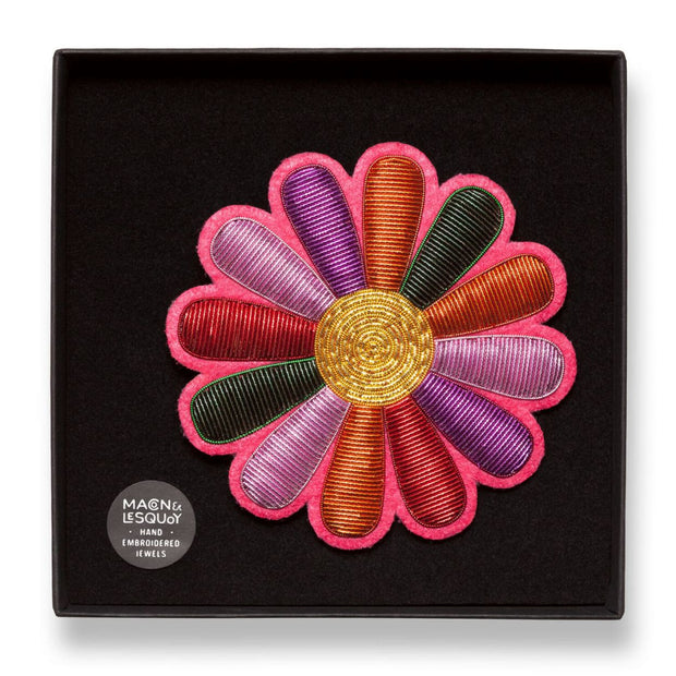 Broche Brodée Maxi Daisy Funky - Macon Lesquoy - La Boite à Bonheur