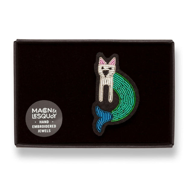 Broche Brodée Poisson-Chat - Macon Lesquoy - La Boite à Bonheur