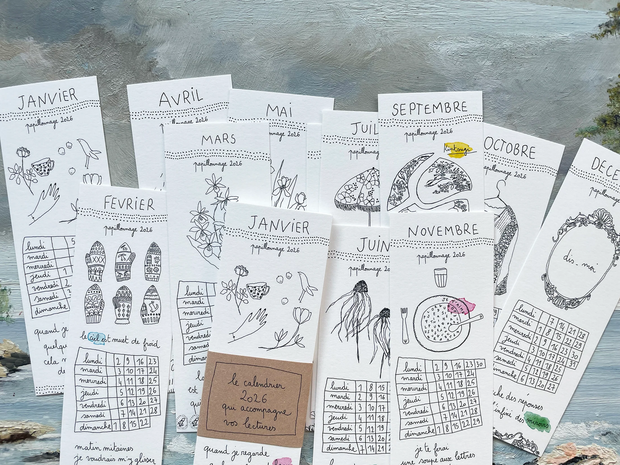 calendrier marque-pages 2026 - PAPILLONNAGE - papeterie sensible