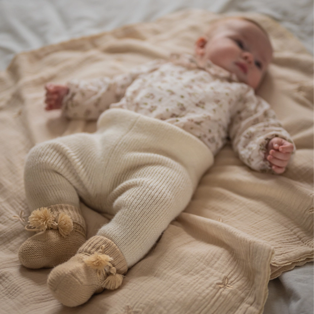 Chaussons Bébé en Maille Gentil Coquelicot - La Boite à Bonheur