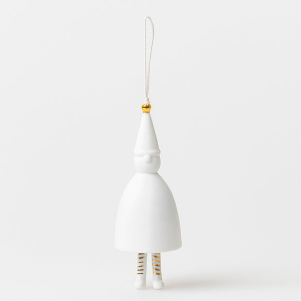 Clochette à Suspendre Lutin en Porcelaine Blanche et Dorée – Räder
