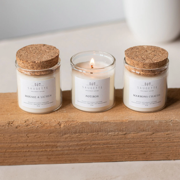 coffret de 3 bougies balade d'automne saugette - la Boite à Bonheur