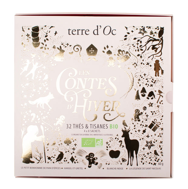 coffret 32 sachets thés tisanes bio conted'hiver - Terre d'Oc - La Boite à Bonheur