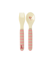 Couverts Bébé Mélamine Motif Océan Rose - RICE - La Boite à Bonheur