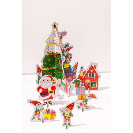 Décor de Noël 3D à Colorier – Le Sapin de Noël - Cartes d'Art