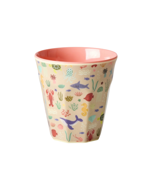 Gobelet Mélamine Motif Océan Rose - RICE - La Boite à Bonheur
