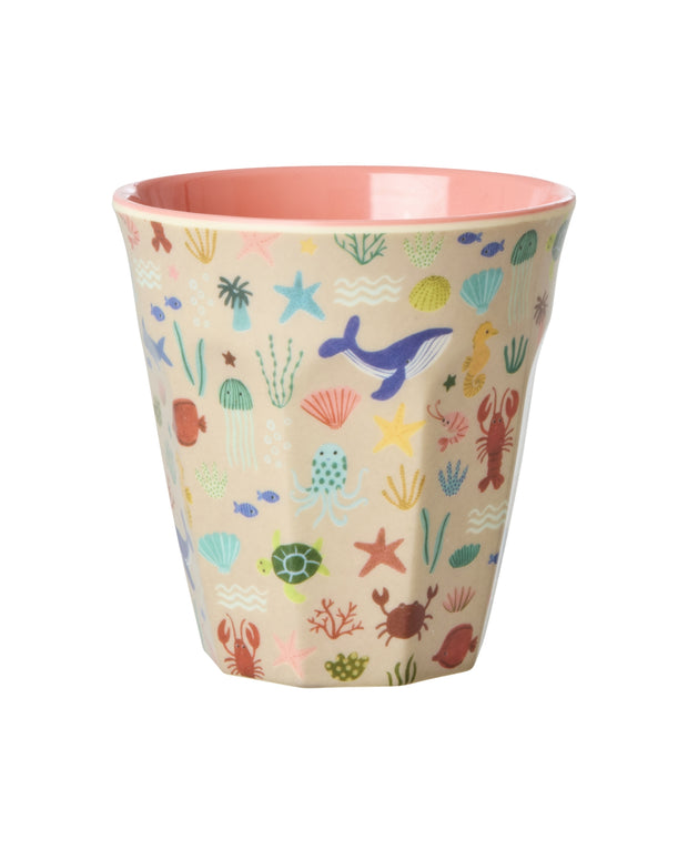 Gobelet Mélamine Motif Océan Rose - RICE - La Boite à Bonheur