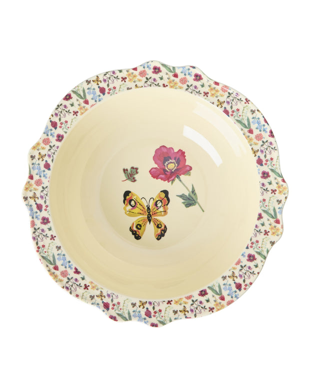 Grand Bol Vintage en Mélamine Motif Fleuri & Papillon - Nathalie Lété x RICE