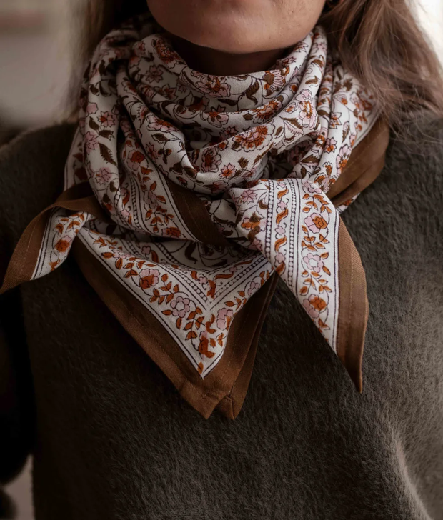 Grand foulard indien Edel Ambre