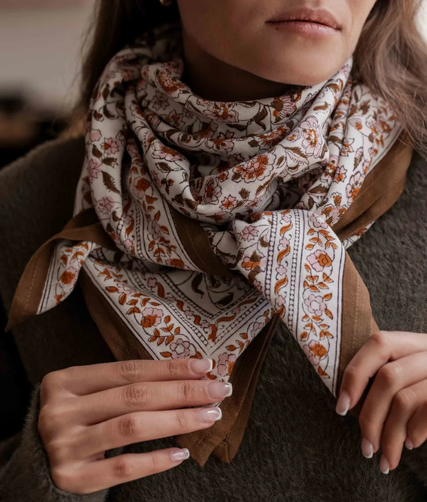 Grand foulard indien Edel Ambre