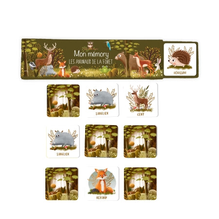 jeu memory animaux de la forêt cartes d'art - La Boite à Bonheur