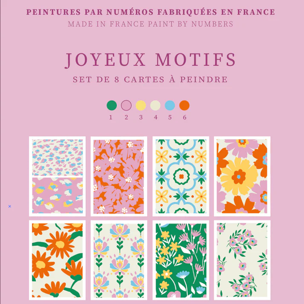 Cartes à peindre par numéros - Joyeux Motifs - Salut Irène - La Boite à bonheur