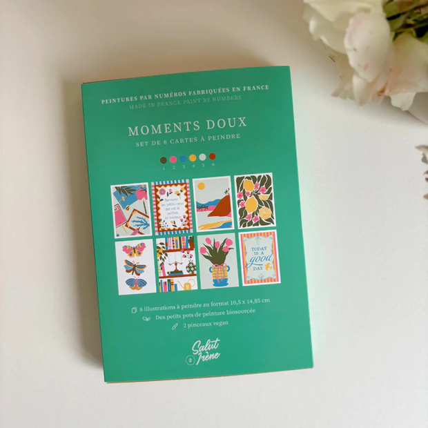 Cartes à peindre par numéros - Moments Doux  - Salut Irène - La Boite à bonheur