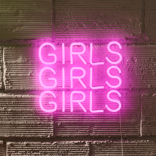 Néon LED décoratif Girls Girls Girls rose - déco chambre fille tendance