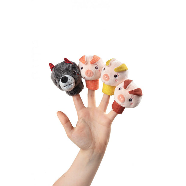 marionnettes à doigts trois petits cochons lilliputiens la boite à bonheur