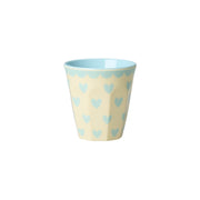 Gobelet en Mélamine Motif Cœurs Bleu - Rice 