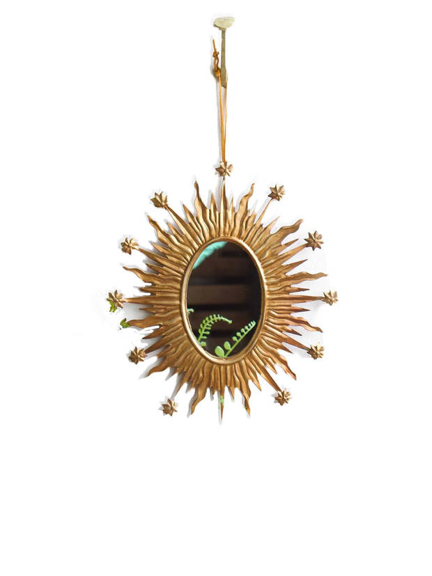 miroir céleste ovale doré - style ex-voto - De Weldaad