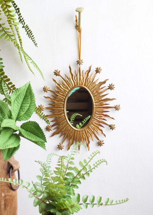 miroir céleste ovale doré - style ex-voto - De Weldaad