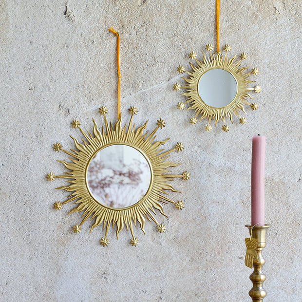 miroir rond doré soleil style art déco - De Weldaad