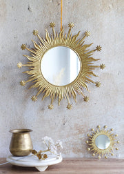 miroir rond doré soleil style art déco - De Weldaad