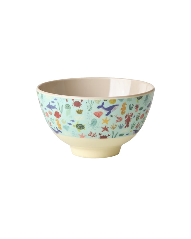 Petit Bol Mélamine Motif Océan Bleu - RICE - La Boite à Bonheur