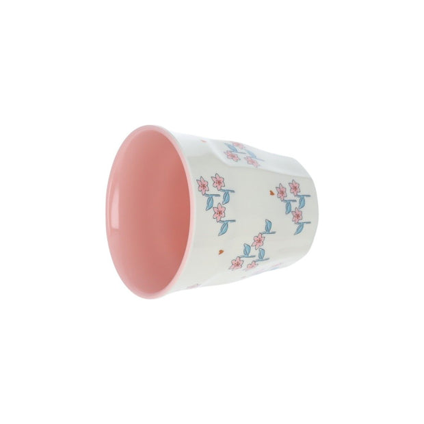 petit gobelet en mélamine motif fleuri intérieur rose cueillette Pause Goûter - Le Petit Souk