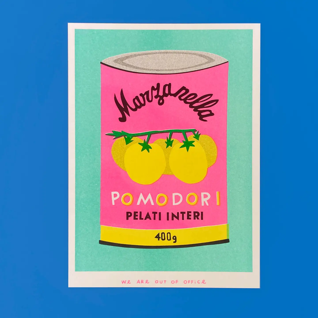 affiche impression risographie We Are Out Of Office - Pomodori
