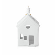 Photophores maisons en porcelaine blanche avec décorations de Noël - Collection Santa de Räder Design
