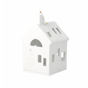 Photophores maisons en porcelaine blanche avec décorations de Noël - Collection Santa de Räder Design
