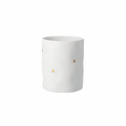 Photophore en porcelaine blanche avec arbre en relief et motifs dorés écureuil et étoile - RADER