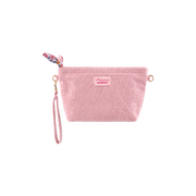 pochette beauté rose en velours côtelé amour toujours - DLP