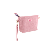 pochette beauté rose en velours côtelé amour toujours - DLP